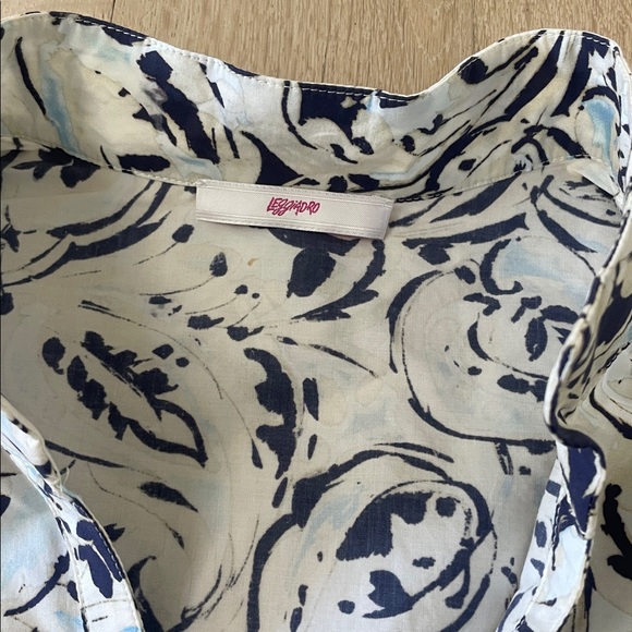 Leggiadro Polo Collar Paisley Splash tunic -- Retail $495 - Picture 3 of 6